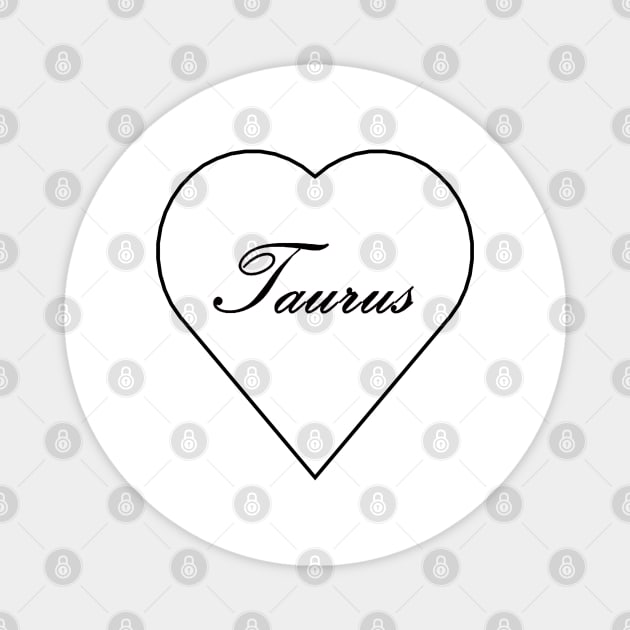 Taurus Zodiac Heart Magnet by Steph Elle